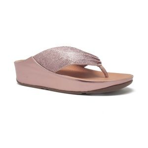 Fitflop Twiss Crystal Sandal in Oyster Pink Size 7